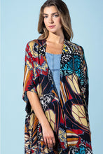 Load image into Gallery viewer, 6498- Midnight Monarch Viscose Kimono
