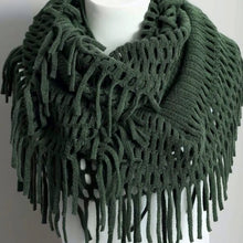 Load image into Gallery viewer, 5605-Tassel Fringe Knit Infinity Scarf
