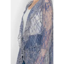 Load image into Gallery viewer, 6319- Lightweight Lace Ruffle Duster w/ Sparkles -DENIM
