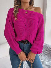Load image into Gallery viewer, 5598-Boat Neck Cable Knit Pullover Sweater-ROSE RED
