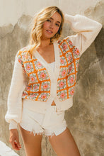 Load image into Gallery viewer, 4902-FRONT FLOWER GRANNY SQUARE V-NECK SWEATER CARDIGAN
