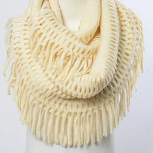 Load image into Gallery viewer, 5605-Tassel Fringe Knit Infinity Scarf
