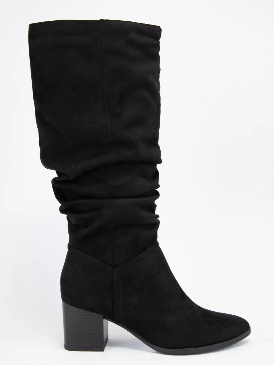 5558-Yvonne Slouch Shaft Tall Boots-BLACK