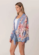 Load image into Gallery viewer, 4172-Spring Floral Patchwork Tie Front Kimono Top
