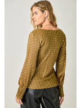 Load image into Gallery viewer, 5741-Cowl Neck Embellished Blouse-CAPPUCHINO
