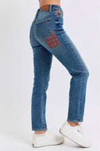 Load image into Gallery viewer, 4624- JUDY BLUE HW Plaid Patch Slim
