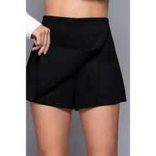 Load image into Gallery viewer, 6398- Front Wrap Faux Suede Skort-BLACK
