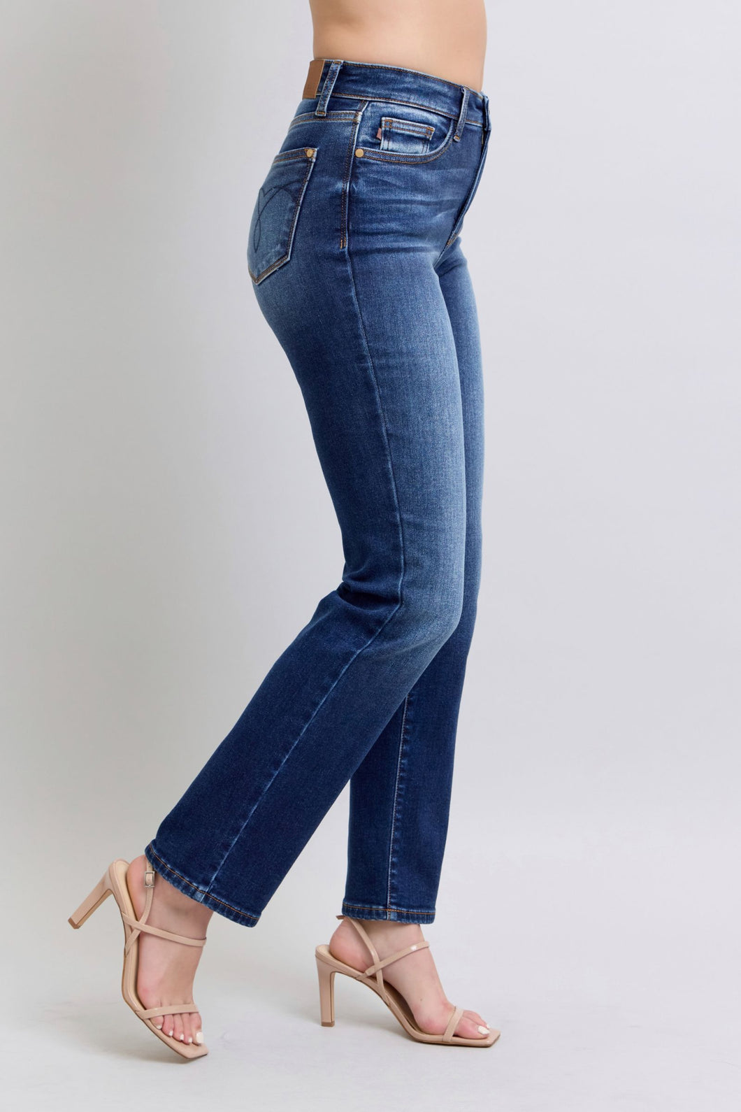 4804- JUDY BLUE-Vintage Wash Thermal Straight-DARK