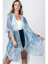 Load image into Gallery viewer, 6227- Moonshadow Paisley Kimono-LT. BLUE
