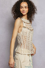 Load image into Gallery viewer, 5899- POL CROCHET HALTER TOP W/ SHELLS-ONE SIZE -BEIGE

