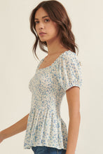 Load image into Gallery viewer, 4232-Floral Square Neck Puff Sleeve Babydoll Blouse
