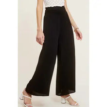 Load image into Gallery viewer, 6148- Wide Leg Elastic Waist Pants with Pockets-BLACK
