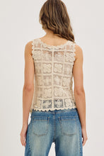 Load image into Gallery viewer, 6028-Bohemian Floral Pattern Crochet Lace Tank

