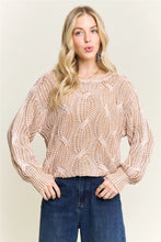 Load image into Gallery viewer, 5733-Ribbed Textured Knit Sweater-KHAKI
