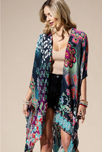 Load image into Gallery viewer, 6499- Midnight Mosaic Viscose Kimono
