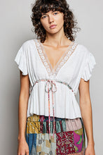 Load image into Gallery viewer, 6066- V-Neck Adjustable Waist Sleeveless Top-WHITE
