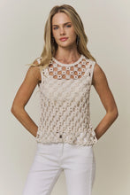 Load image into Gallery viewer, 6336- Sequin Circular Crochet Net Top -BEIGE
