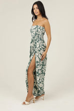 Load image into Gallery viewer, 5834-Smocked Bodice Wrap Leg Jumpsuit-GREEN
