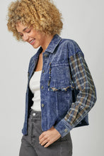 Load image into Gallery viewer, 5765-Plaid Corduroy Jacket-BLUE
