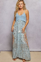 Load image into Gallery viewer, 5805- POL V-Neck Crochet Top Mirror Embroidery Tassel Viscose Dress
