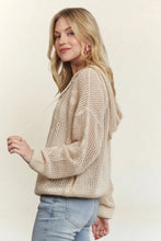 Load image into Gallery viewer, 5976-Hoodie Print Long Sleeves Sweater -OATMEAL
