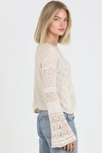 Load image into Gallery viewer, 6599- Light Weight Flare Bell Slit Sleeve Pullover-IVORY
