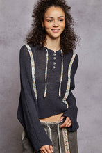 Load image into Gallery viewer, 5809- POLFull Sleeve Solid Thin Sweater Hoodie -BLACK
