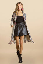 Load image into Gallery viewer, 6525- Fringe Hem Tribal Sweater Cardigan-BEIGE
