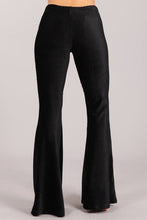 Load image into Gallery viewer, 3886- SOFT VELOUR VELVET FLARES-BLACK
