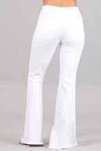 Load image into Gallery viewer, 3403- Flared Bell Pants with frayed hem-White
