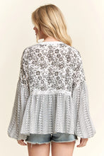Load image into Gallery viewer, 4891 -- Boho Floral Peasant Tunic Top

