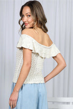 Load image into Gallery viewer, 6003-Crochet Ruffle Neck Cotton Knit Top
