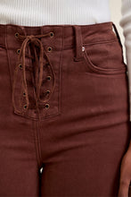 Load image into Gallery viewer, 6520- JUDY BLUE -HW JAQUELINE Flare w/ Lace Up C Cocoa Brown
