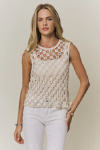 Load image into Gallery viewer, 6336- Sequin Circular Crochet Net Top -BEIGE
