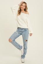 Load image into Gallery viewer, 4763-TEXTURED VERSATILE SWEATER PULLOVER-CREAM
