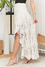 Load image into Gallery viewer, 5067-Crochet Lace High Low Maxi Skirt-WHITE
