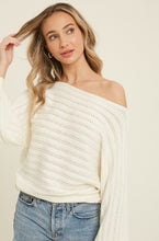 Load image into Gallery viewer, 4763-TEXTURED VERSATILE SWEATER PULLOVER-CREAM
