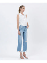 Load image into Gallery viewer, 5866- LOVERVET High Rise Distressed Crop Slim Wide Jeans
