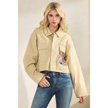 Load image into Gallery viewer, 5714-Sequins Contrast Jacket-TAN

