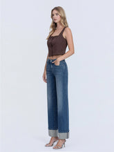 Load image into Gallery viewer, 5763- FLYING MONKEY-Mid Rise Silver Cuffed Slim Wide Jeans

