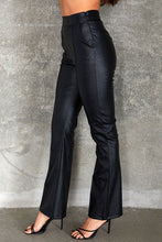 Load image into Gallery viewer, 1977-VEGAN LEATHER SIDE INVISIBLE ZIPPER FLARED PANT
