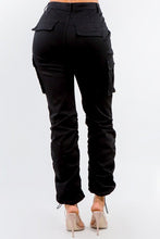 Load image into Gallery viewer, 3738-HIGH WAIST SHIRRED LEG JOGGER PANTS -BLACK
