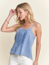 Load image into Gallery viewer, 6266-Chambray Pintuck Tank Top
