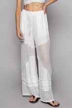 Load image into Gallery viewer, 4121-POL Contrast see through elastic waist culottes pants
