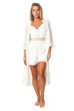 Load image into Gallery viewer, 3271-GLAM BEACHY KIMONO-ROMPER SET-WHITE
