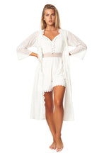 Load image into Gallery viewer, 3271-GLAM BEACHY KIMONO-ROMPER SET-WHITE
