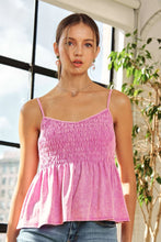 Load image into Gallery viewer, 4440- Cutesy Washed Smocking Tank Top
