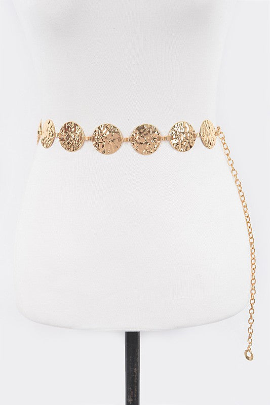 Hammered Metal Plus Size Chain Belt