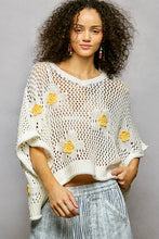 Load image into Gallery viewer, 6012- POL-Floral Patch Thin Sweater Top-IV-YELLOW
