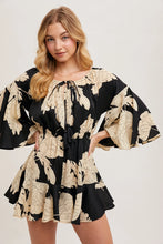 Load image into Gallery viewer, 5091-Floral Print Off the Shoulder Bell Sleeved Romper
